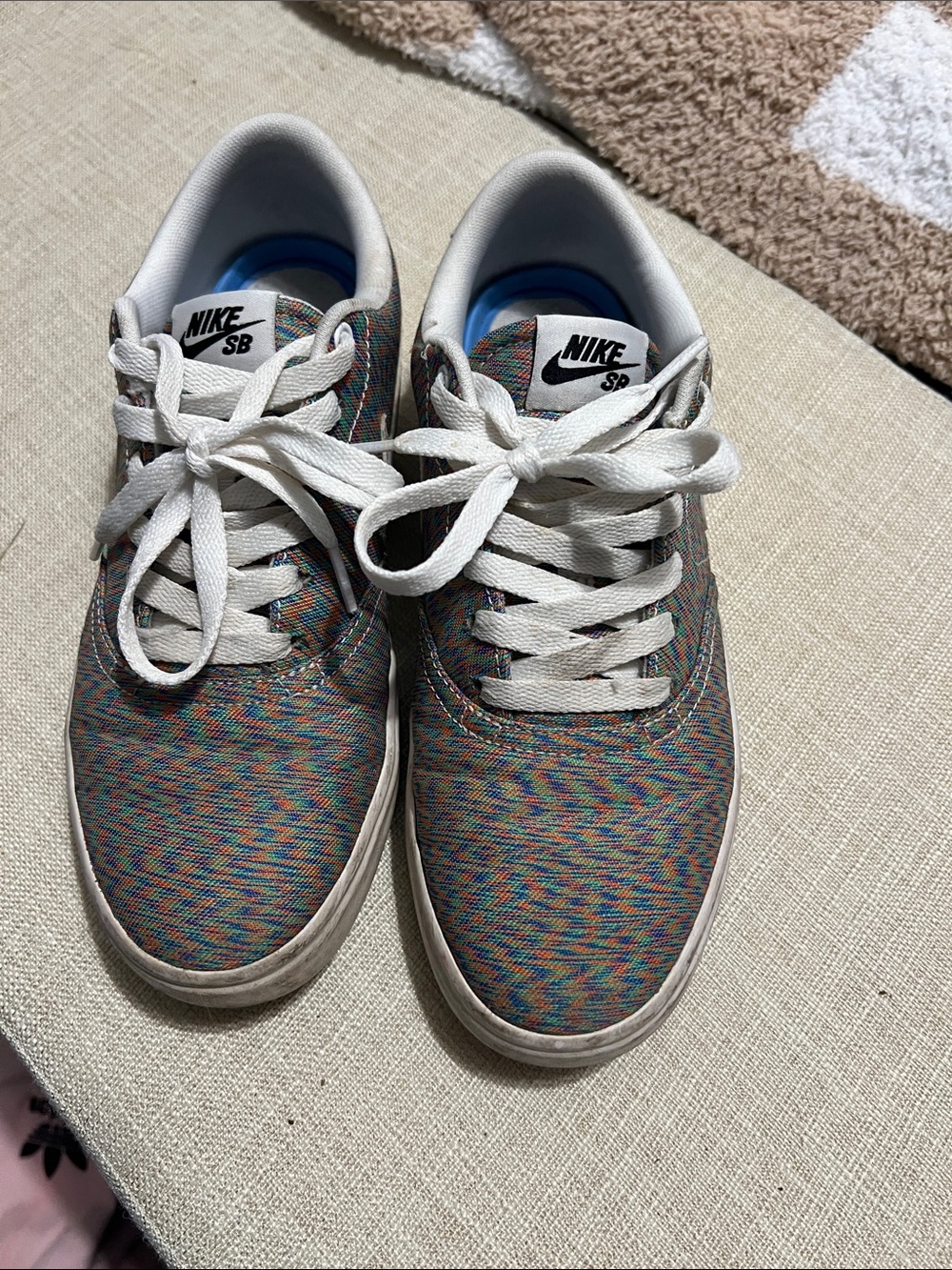 Nike SB Low-Top Multicolor Canvas Skate Sneakers with White Accents